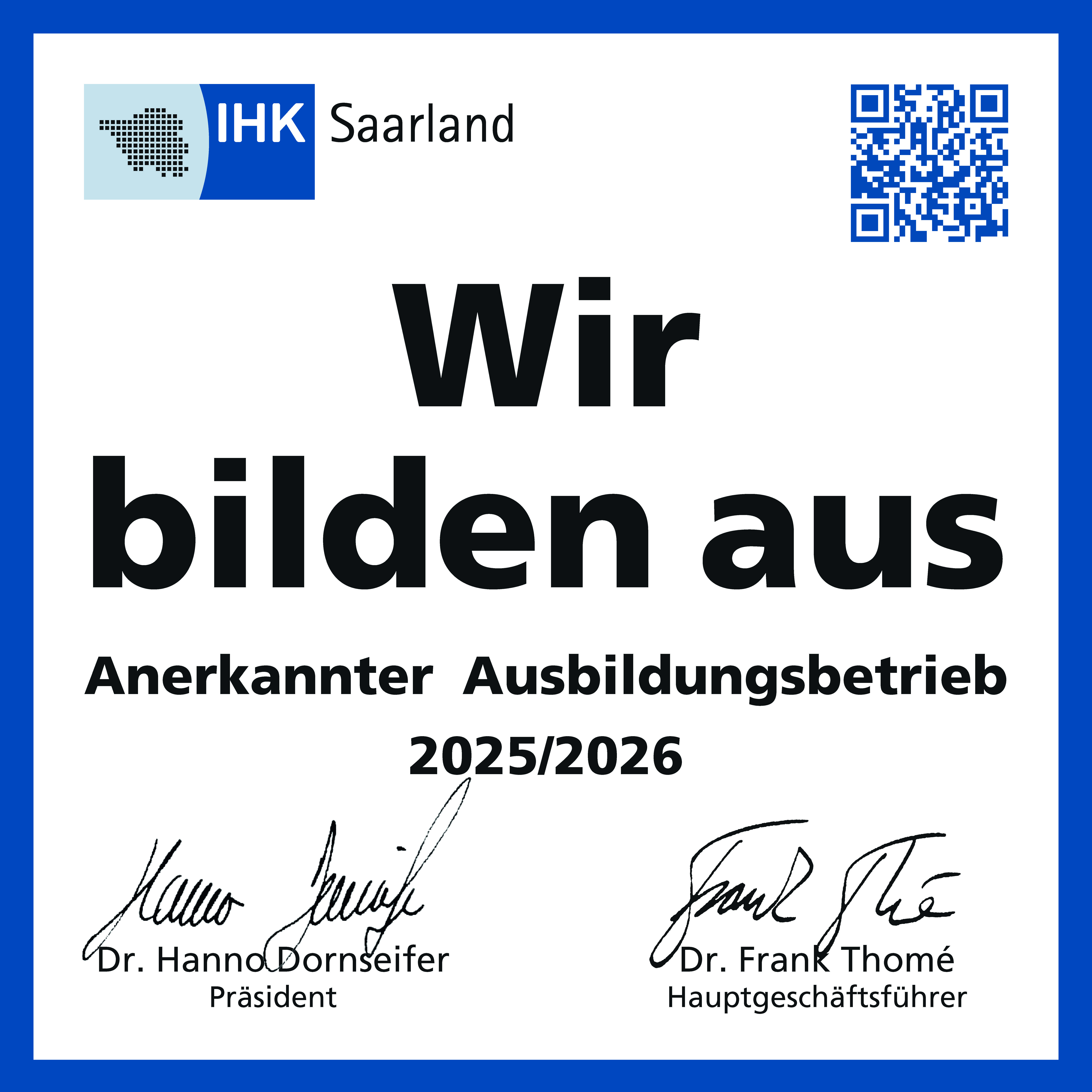 IHK Siegel. Wir bilden aus IHK Logo - Wir bilden aus